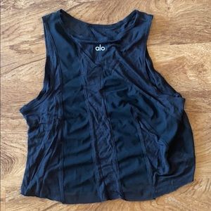 ALO Yoga black crop top size medium NWOT